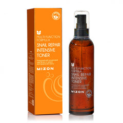 MIZON Snail Repair Toner bottle showing lightweight hydration for skin.