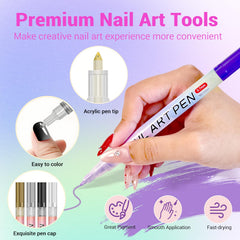 MKNZOME 12-color set shows vibrant range for creative nail art designs.