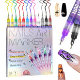MKNZOME nail art pens precision tip close-up for detailed designs and crisp lines.