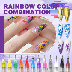 MKNZOME nail art pens vibrant colors drying quickly for smudge-free nails.