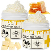MKZEA beef tallow for skin jar demonstrates rich, everyday hydration with natural fatty acids.