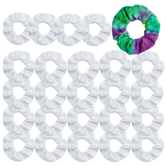 MLMOMVME white cotton scrunchies bulk 25 pack for easy grouping during dye projects.