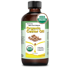 MMPANG Organic Castor Oil 8oz glass bottle ready for daily lash and hair care.