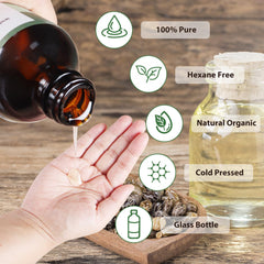 MMPANG Castor Oil label highlights USDA-certified purity for beauty routines.