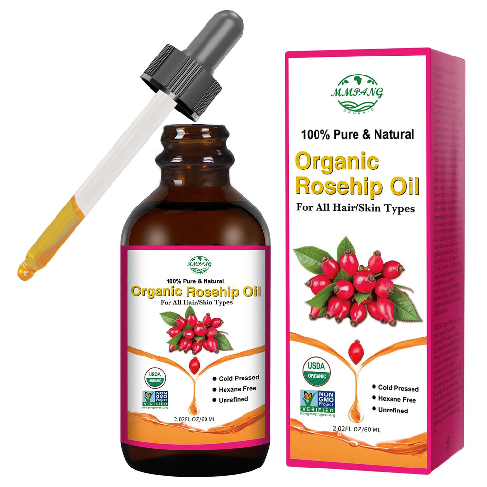 MMPANG Rosehip Oil bottle close-up highlights purity for skincare