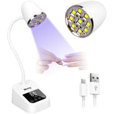 Mnhty U V LED Nail Lamp front view highlights portable cordless design for gel nails
