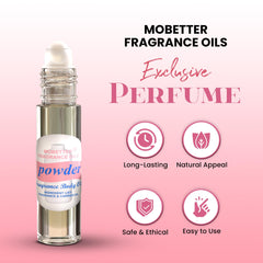 MOBETTER FRAGRANCE OILS powder fresh closeup cap emphasizes premium fragrance oil quality.