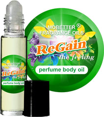 MOBETTER FRAGRANCE OILS ReGain The Feeling bottle displays enduring scent for all-day wear.