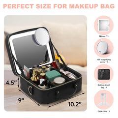 Mocado makeup bag with 10x magnifier for detailed grooming