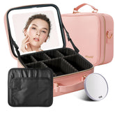 Mocado travel makeup bag with LED mirror closed for compact portability and organization