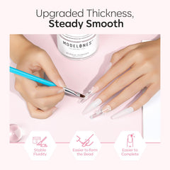 Modelones 3D nail carving with acrylic powder showcases precise sculpting and creative design.