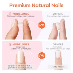 Modelones ABS material nails highlight durability and safe wear on natural nails