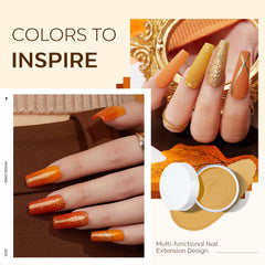 Modelones acrylic powder orange-yellow-red swatch highlights versatile DIY use