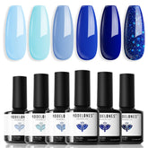 modelones blue gel nail polish set baby blue shade for chic everyday nails