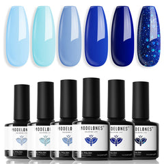 modelones blue gel nail polish set baby blue shade for chic everyday nails