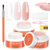 Modelones Builder Nail Gel 3 Colors kit for durable extensions and versatile art.