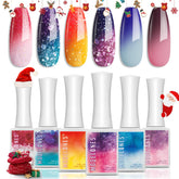 Modelones color-changing gel nail polish collection showing six mood-shifting shades.