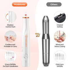 Modelones cordless nail file with USB charging for convenient use