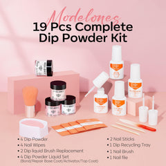 Modelones dip powder kit light pink color swatch for soft nails