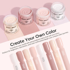 Modelones dip powder pink shade swatch for everyday chic durability.