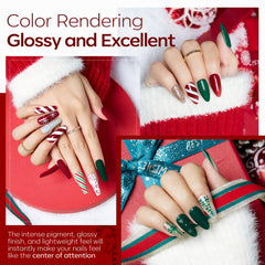 Modelones dip powder red color for bold holiday nails with smooth finish
