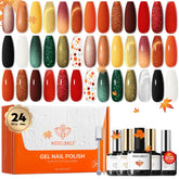 Modelones fall-winter gel polish palette demonstrates rich seasonal colors for chic nails.
