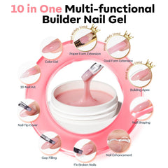 Modelones Gel Builder apex-building shows precise apex creation for durable sculpted nails.