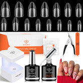 Modelones gel nail extension kit with almond tips for easy at-home manicures.