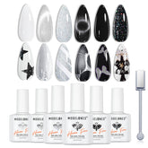 Modelones gel nail polish bottle in black offers bold everyday color for chic nails.