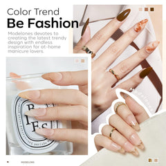 Modelones gel polish bottle with easy-glide brush for smooth, even application.