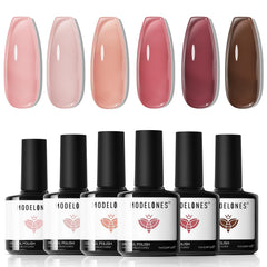 Modelones gel nail polish set with six colors offers chic at-home manicures and quick-dry shine.