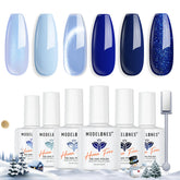 Modelones winter navy gel polish swatch for long-lasting, salon-quality nails.