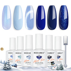 Modelones winter navy gel polish swatch for long-lasting, salon-quality nails.