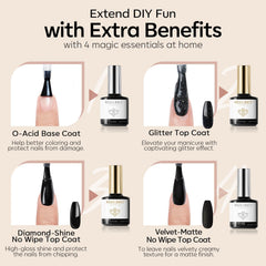 Modelones glossy top coat delivers a high-shine, long-lasting finish.