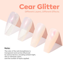 Modelones imperfection masking application on nails creates a smoother surface.