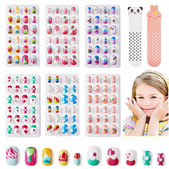 Modelones kids nails collection with assorted patterns for quick DIY nail art.