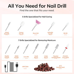 Modelones nail drill with LED light for better visibility during manicure