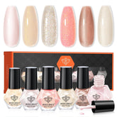 Modelones nail polish set pearl white image showcasing classic pearl finish for a wedding-ready look.