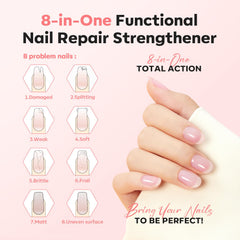 Modelones glitter pink brush applying polish for stronger, smoother nails