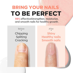 Modelones nails before and after close-up highlight imperfection masking.