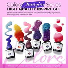 Modelones ombre-inspired shades create festive gradient nails.