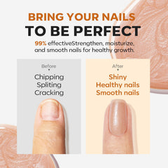 Modelones sparkling champagne finish for nude glitter look.