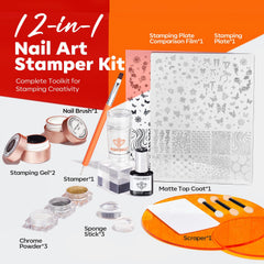 Modelones stamping plate with multi-design template for creative nail art options.