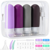 MODENGKONGJIAN 16-pack purple travel bottles set, leak-proof for mess-free trips