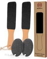 MoHern pumice-stone-foot-file-wooden-handle provides ergonomic grip for easy callus removal.