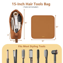MOKURA heat-resistant mat neoprene shields counters during styling.