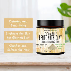 Molivera Organics bentonite clay powder for facial masks and hair treatments.