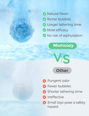 Momcozy bath bombs use a gentle pH 6.0 formula suitable for kids' skin.