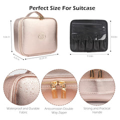 MOMIRA waterproof outer shell protects cosmetics during travel and spills.