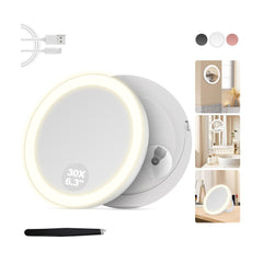 MOMOKUBA 30X magnifying mirror with suction cup for precise makeup application